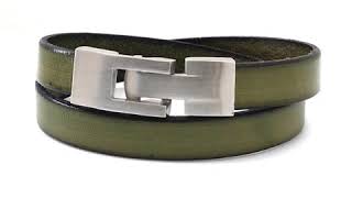 Liberty Leather Bracelet - Olive Green