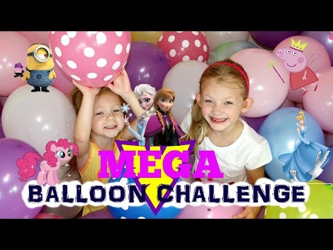 Surprise Toys Mega Balloon Pop Challenge*Shopkins*MagiClip Dolls*Minions* MLP*Sofia the First Video