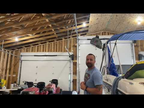 Hanging OSB ceiling in the shop!