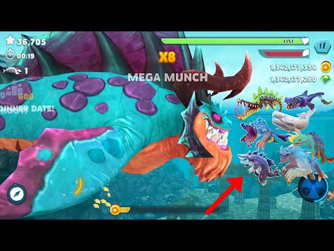 Hungry Shark Evolution - Giant Monster Enemy SHARKNAROK New Shark Update - All 26 Sharks Unlocked
