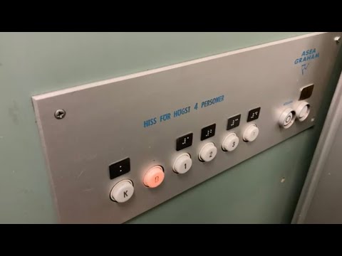 Left 1967 ASEA Graham Traction Elevator @ Staketgatan 32, Gävle, Sweden.