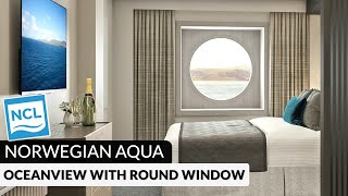 Norwegian Aqua | Oceanview with Round Window Stateroom Tour & Review | 4K