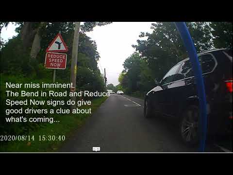 MGIF - Close Pass - Near Miss with Oncoming Car - LX62XUH LX62 XUH