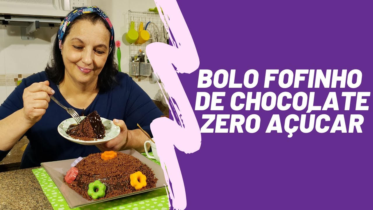 Bolo Fofinho de Chocolate no Microondas zero açúcar (diet)