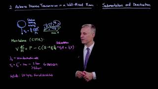 Airborne disease transmission in a well-mixed room: Sedimentation and deactivation