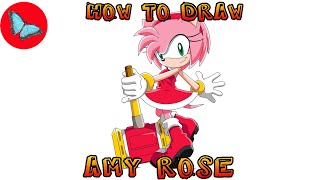 صورة How To Draw Amy Rose - Sonic the Hedgehog | Drawing Animals