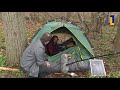 Óngerwaeg in Echt met Thijs in de tent - 23 december 2019