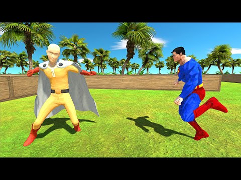 COCONUT ISLAND DEATH RUN SAITAMA VS SUPERMAN - Animal Revolt Battle Simulator
