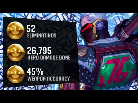 52 ELIMS - AIM OR GOD?! GALE 4639 SR SOLDIER 76! [ OVERWATCH SEASON 26 TOP 500 ]