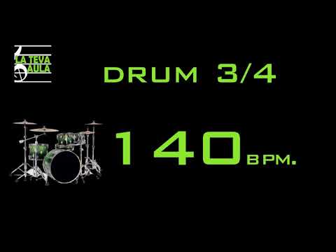 140 BPM - 3/4 DRUM TRACK - ROCK