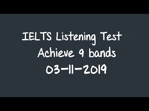 IELTS Listening Test for Practice with answers | New 03-11-2019