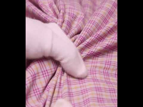 Check Pink & Yellow Pure Cotton 69 GSM Handwoven Fabric — video