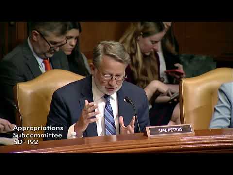 Senator Peters Asks Questions at Senate Committee on Appropriations Hearing 4/10/24