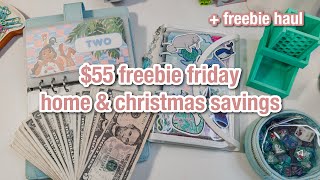 $55 freebie friday + FREEBIE HAUL | saving for future home & christmas | budgetwithamanda