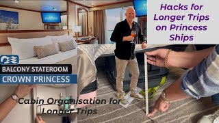 Cabin Organization for Longer Cruises - Hacks for longer trips on Princess Ships - World Cruise 2025