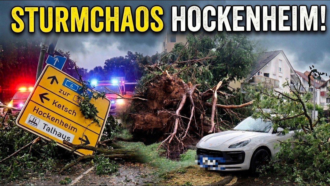 Schweres Unwetter trifft Hockenheim: Über 30 Einsatzstellen – Bäume stürzen um, Autos beschädigt