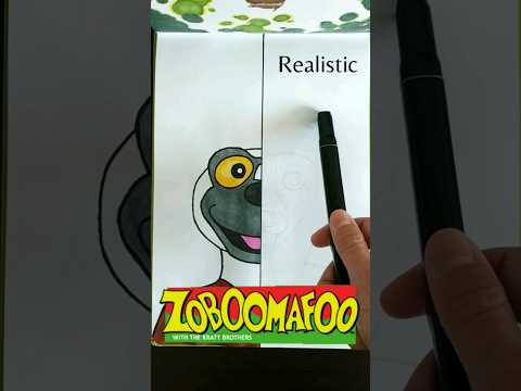 Drawing Zoboo, but 2 different styles😍✏️ Which side did you like?😃 #draw  #realistic #art  #shorts