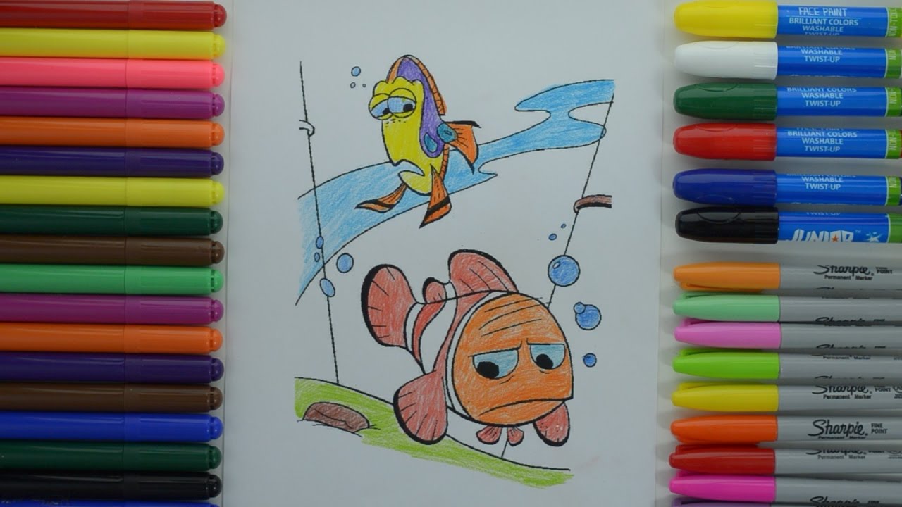 Coloring Pages Of Finding Nemo Fish To Learn Kids Colors