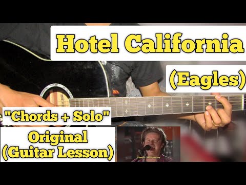 Hotel California - Eagles | Guitar Lesson | Chords & Solo | With Tab | (Acoustic)