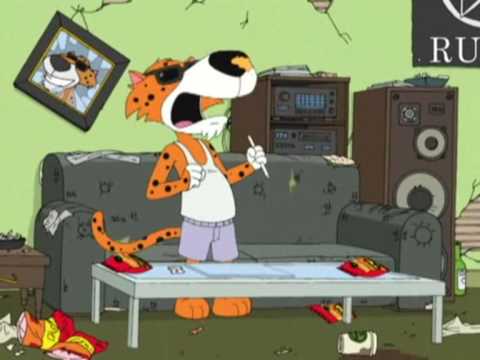 Family guy - Cheetah from comurcial snorting cheetos