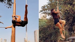 Mesmerizing Aerial Yoga Performance in the Park! Watch This Girl Defy Gravity on Rope and Pole