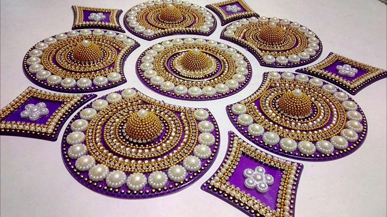 easy diy kundan rangoli design by artie pie