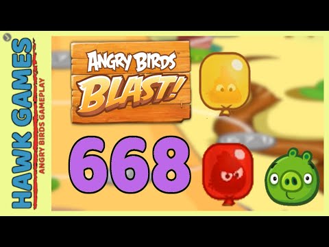 Angry Birds Blast Level 668 Hard - 3 Stars Walkthrough, No Boosters