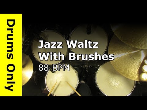 Jazz Waltz 3/4 Drum Beat with Brushes 88 BPM