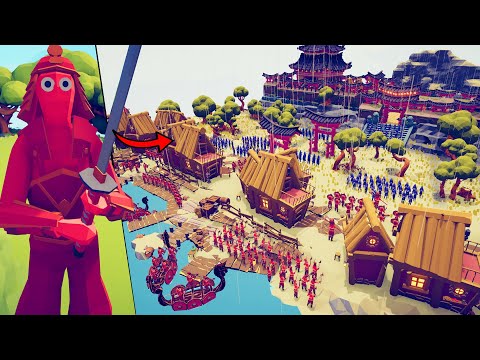 Beach Invasion Siege of JAPAN CASTLE is EPIC! - New TABS Map Creator Update!