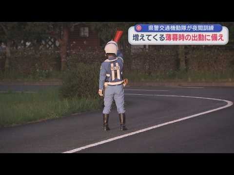 YouTube Video 事故が起きやすい薄暮の時間帯に合わせ静岡県警交通機動隊が夜間訓練　隊員らの事故を防ぐ