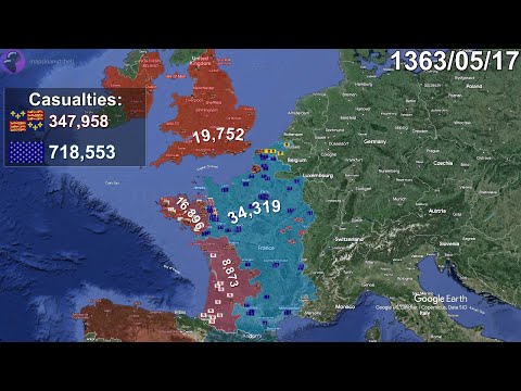 The Hundred Years' War: Every Day with units using Google Earth