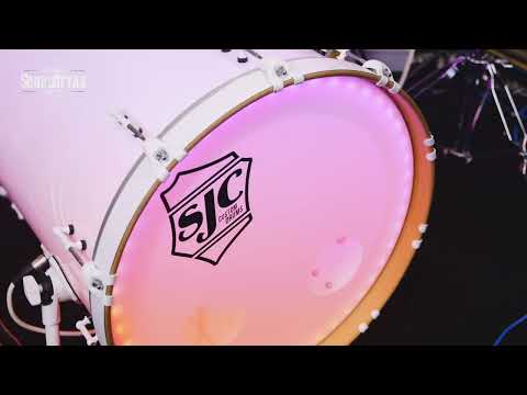 *Pre Owned* SJC Custom Drums  20'' 4pc Shell Pack , White Acrylic w/ Flat White Hw & Lights