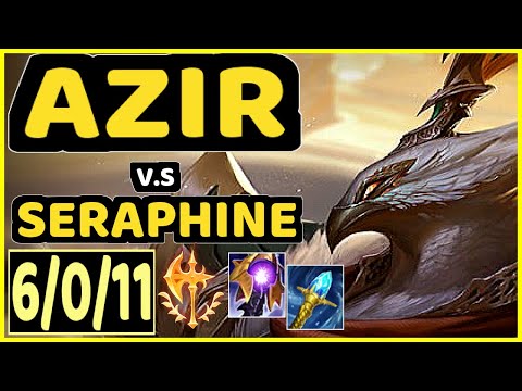 AZIR vs SERAPHINE - 6/0/11 KDA TOP GAMEPLAY - EUW Ranked MASTER