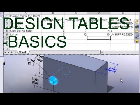 E16 SolidWorks 2008 Excel Design Table