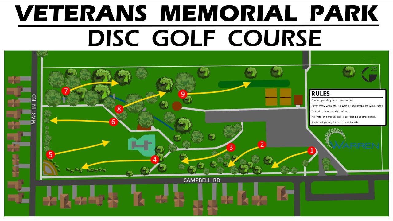 Disc Golf Course Design  ||  Veterans Memorial Park  ||  City of Warren