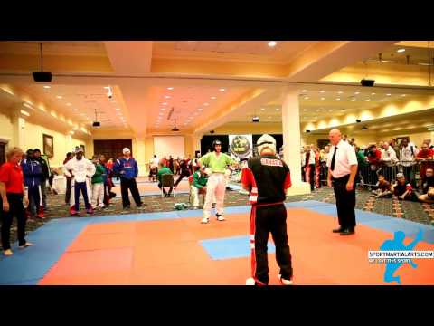 WKC Worlds 2014  Men's Point Sparring Team CAN   Robbie Lavoie v Team IRL