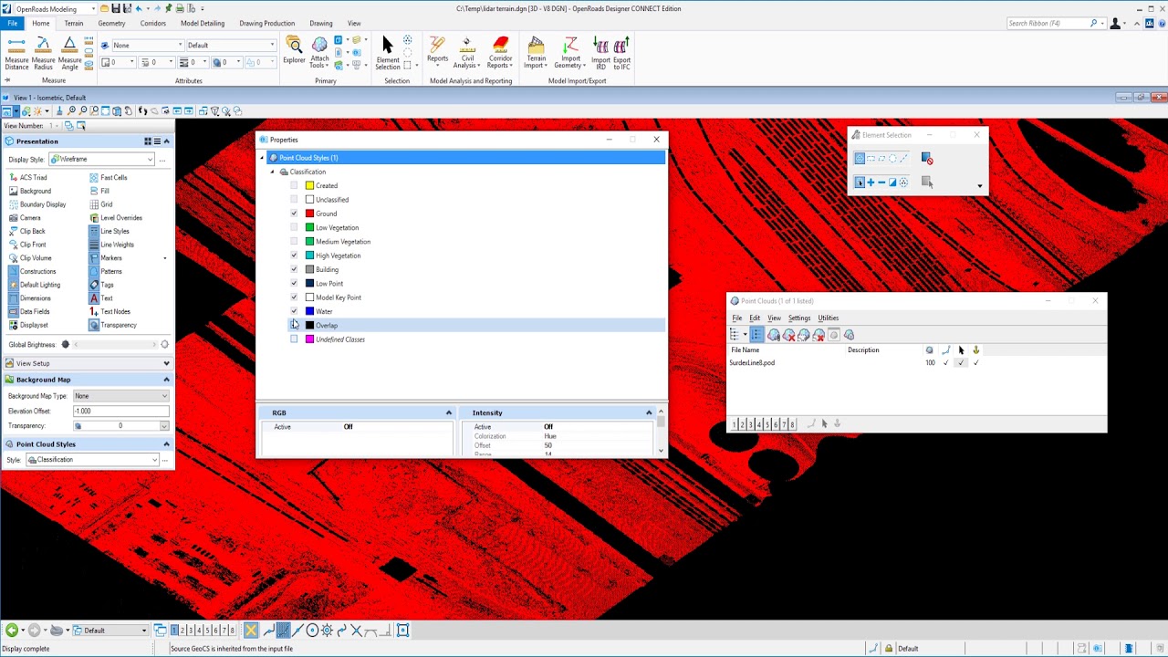 Creating a Terrain Model from Lidar Data