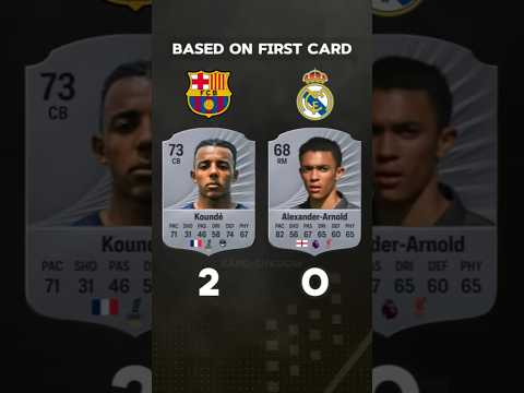 BARCELONA vs REAL MADRID base on FIRST CARD