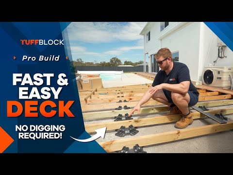 How To Build A Ground Level Deck WITHOUT Digging! Using TuffBlock Deck Blocks