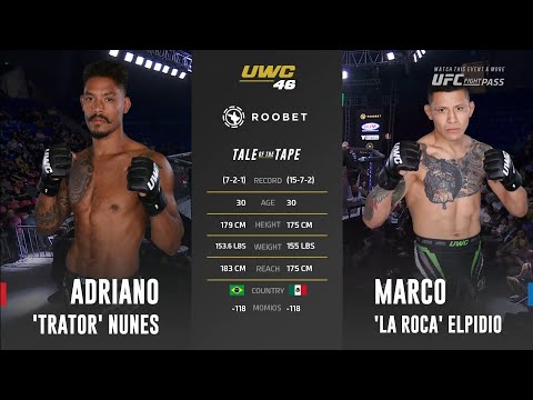 Adriano Nunes VS Marco Elpidio Main Event UWC #uwc46 #fightpass #ufc #ufcfightpass #mma #mmafighter