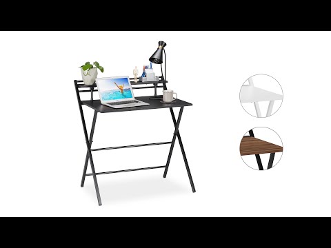 Schreibtisch klappbar mit Ablage Schwarz