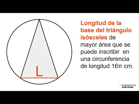TRIÁNGULO ÁREA MÁXIMA INSCRITO EN CIRCUNFERENCIA. Optimización. Aplicaciones cálculo diferencial