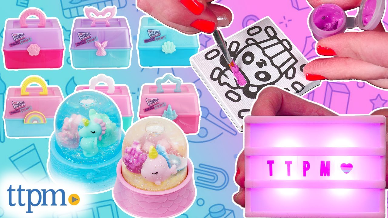 Real Littles Micro Crafts Canvas Art, Light Box, and Glitter Globes