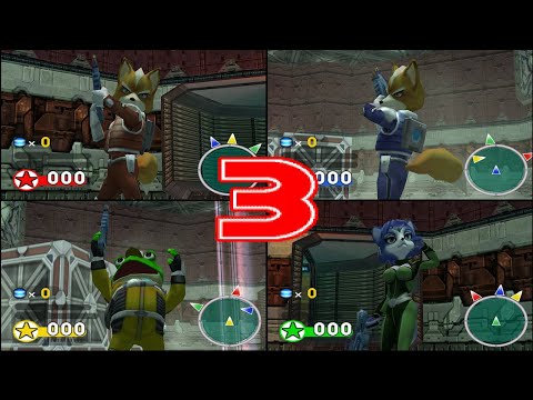 Star Fox: Assault Gamecube 4 player VS All Stages 60fps