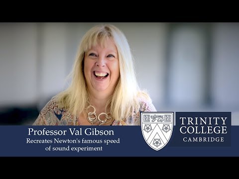 Professor Val Gibson recreates Newton's famous speed of sound experiment in Nevile's Court