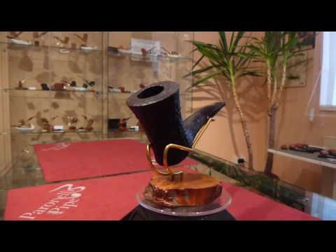Brand new briar pipe PARONELLI half bent chimney sandblast handmade -  eBay number: 401137896702