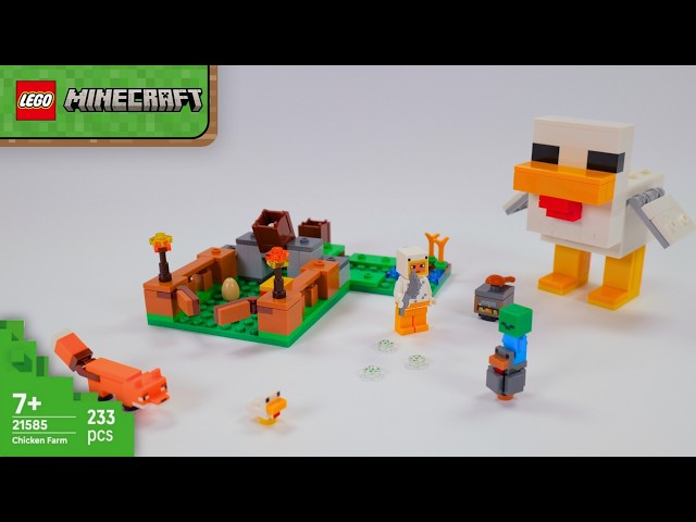 Vídeo relacionado con LEGO Minecraft La Granja de Gallinas - Granja de Juguete con Minifiguras del Fan del Pollo, Zombi Bebé y Figura de Zorro - Regalo Gamer para Niños y Niñas de 7+ Años - 21585