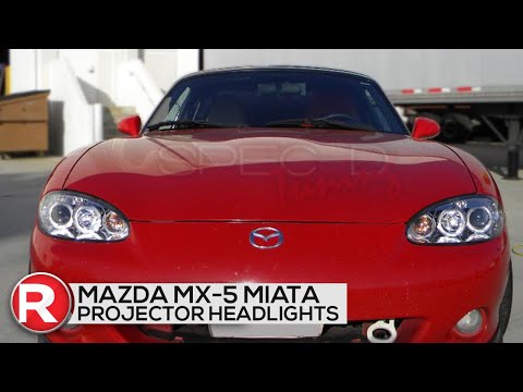 Mazda Miata NB Projector Headlights (2001-2005) Spec-D Dual Halo Rings - DIY How to Install Reviews
