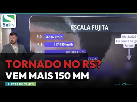 Suspeita de tornado no RS e mais 150 mm de chuva à vista | SulTV