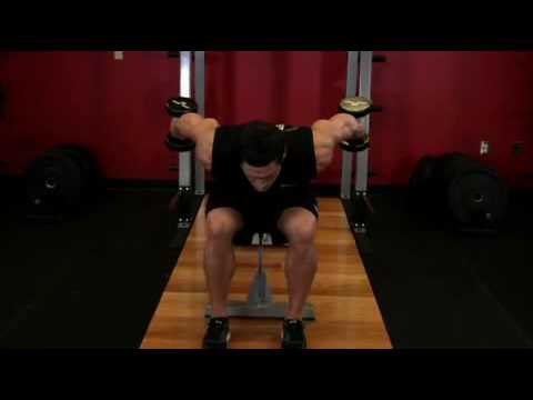 Seated Bent Over Two Arm Dumbbell Triceps Extension Exercise Guide and Video